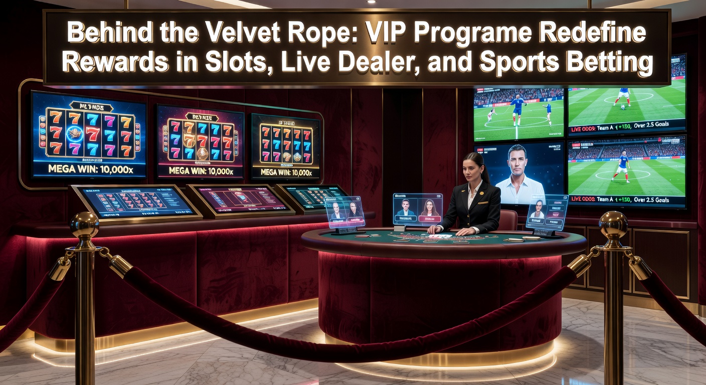 Glamorous VIP lounge with velvet ropes, high-rollers enjoying exclusive slots and dealer tables