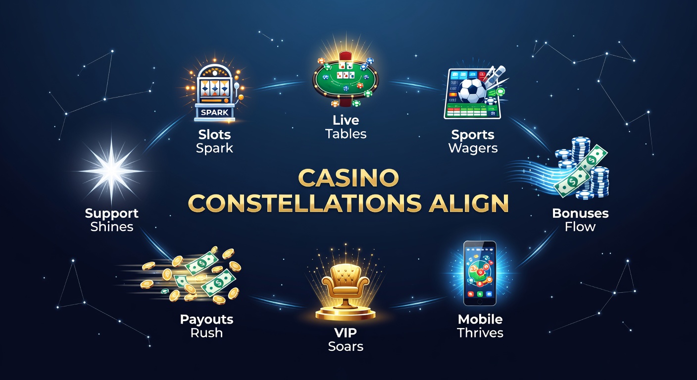 Dynamic casino scene blending glowing slot machines, bustling live dealer tables, and vibrant sports betting screens under neon lights