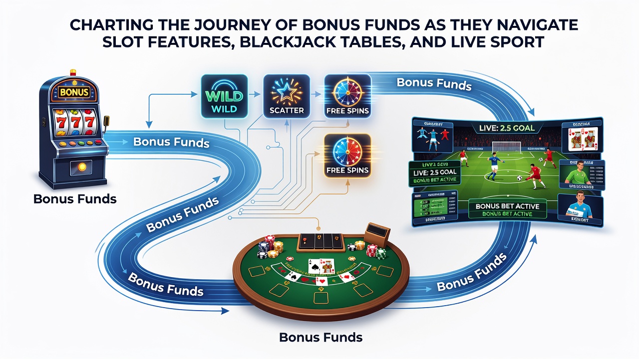 Diagram showing transitions from table games to sports betting on mobile platforms