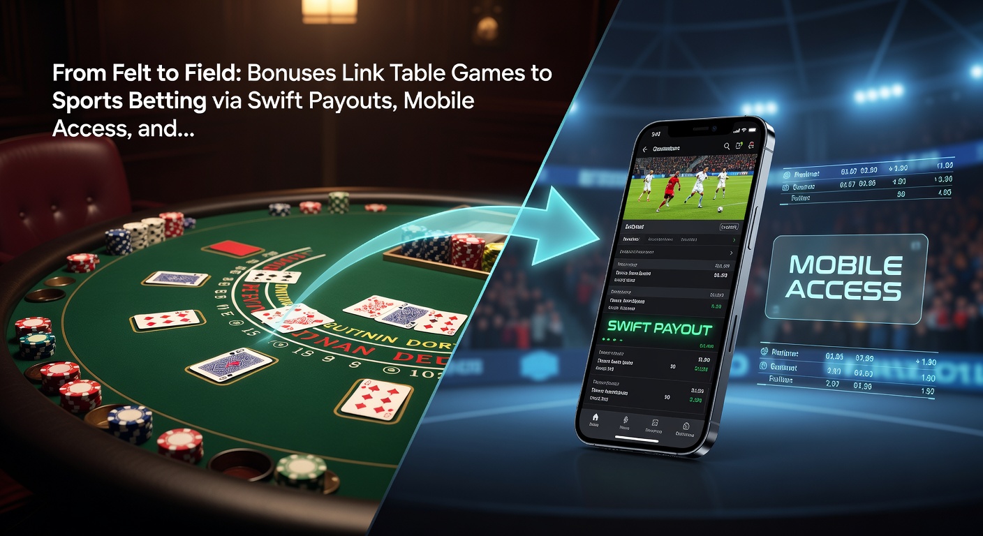 Smartphone screen displaying a table game bonus converting to a sports bet slip, with payout icons and VIP chat bubbles overlayed for a mobile-first experience