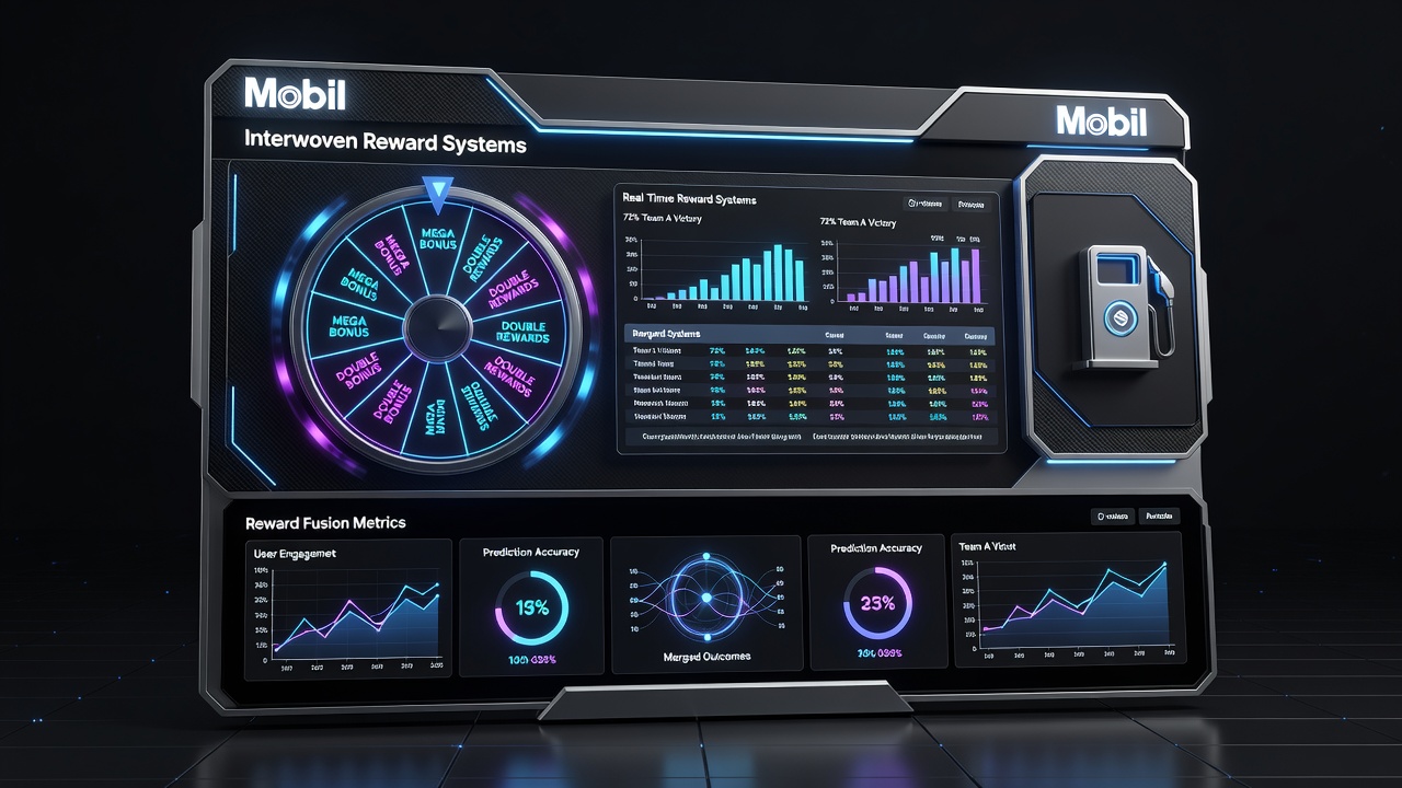 Detailed view of mobile screen displaying linked wheel and prediction reward progress
