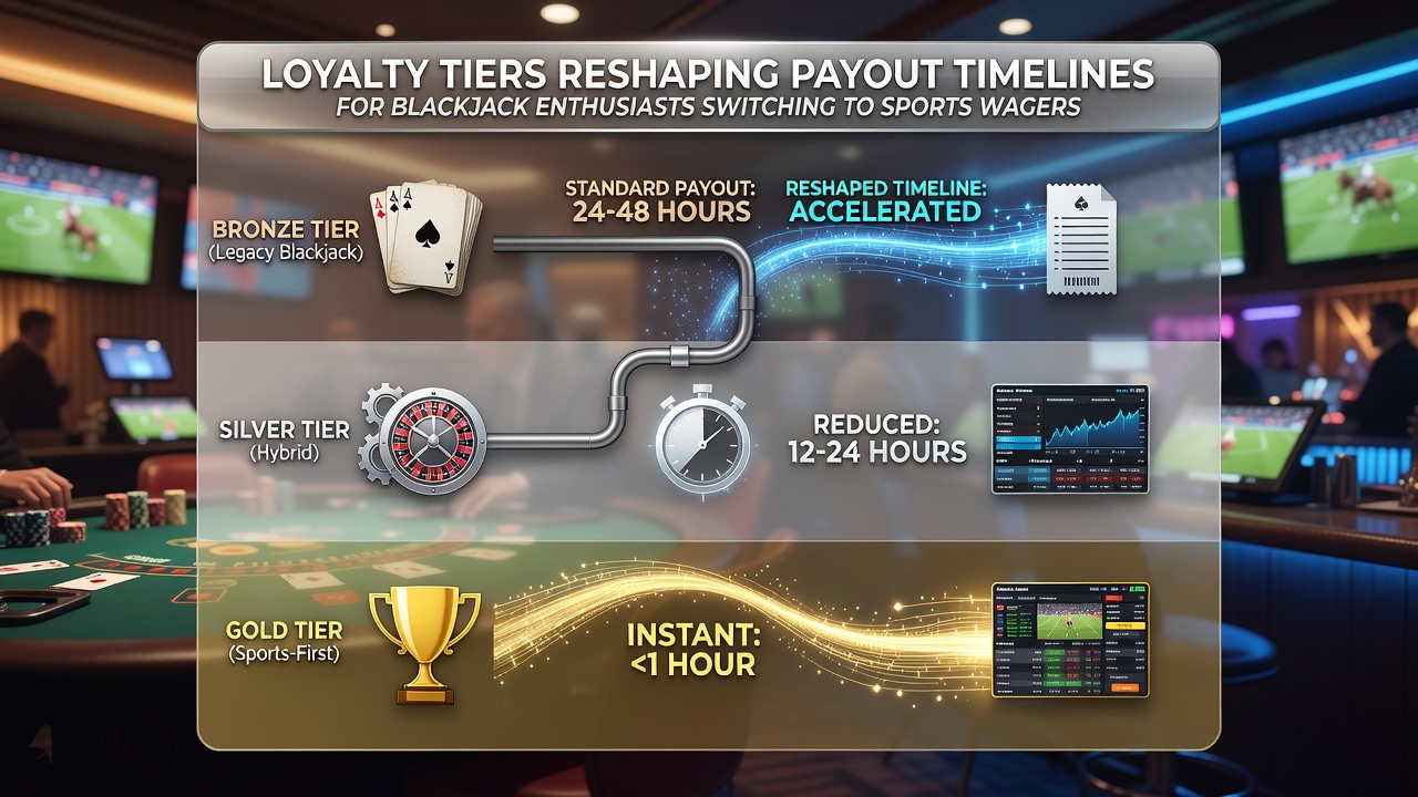 Sports betting interface displaying tier-based instant withdrawal confirmation after blackjack loyalty points transfer