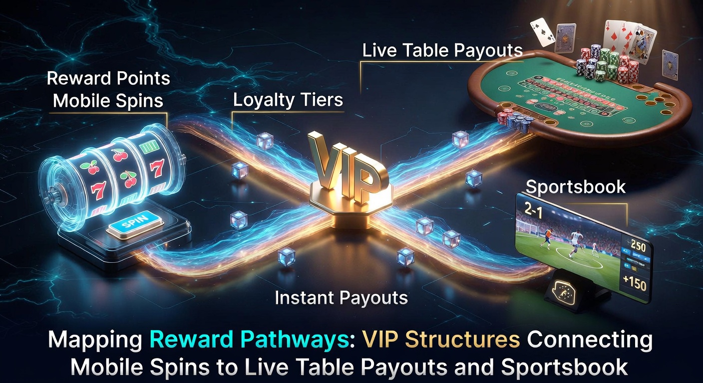 Flowchart illustrating data transfer between VIP loyalty modules and payout systems for slots, tables, and sports betting