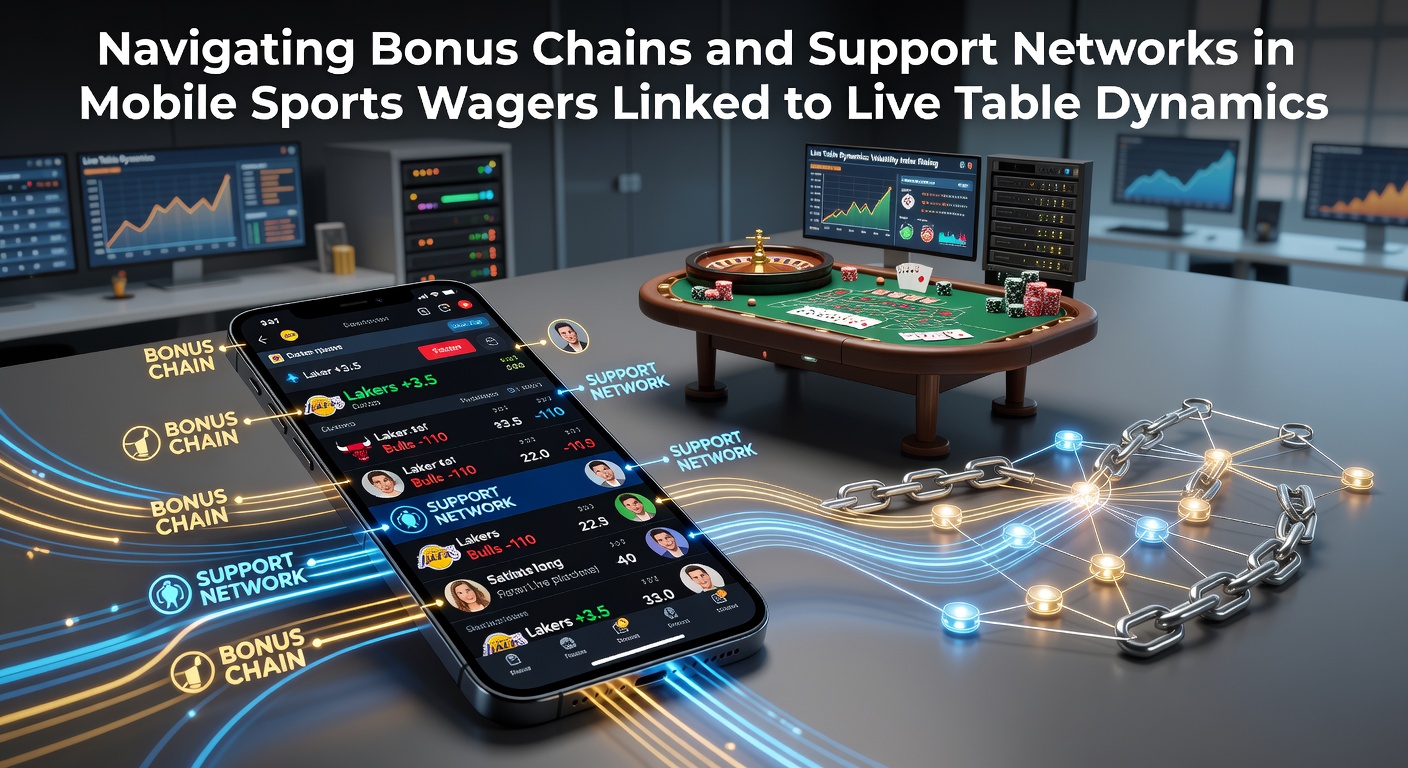 Mobile sports betting interface showing bonus chains linked to live table games on a smartphone screen