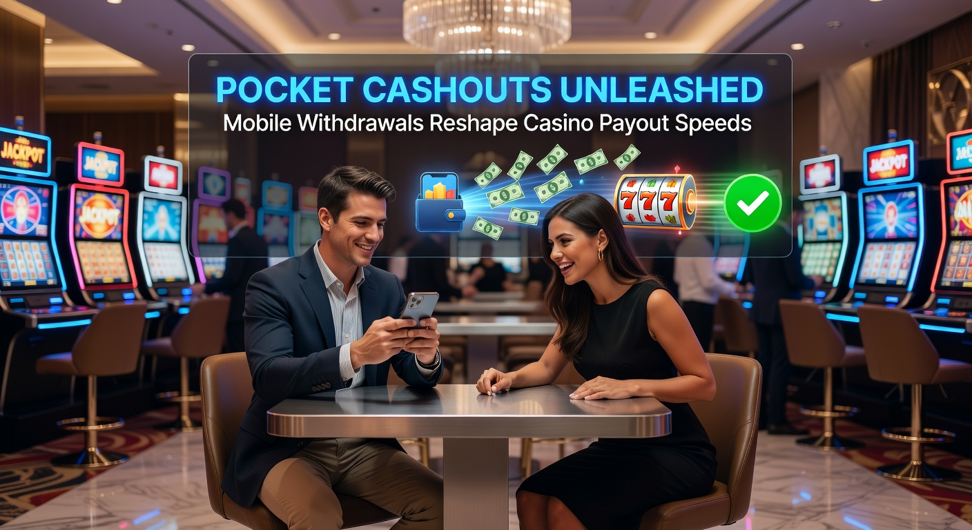Diverse group of players checking phones for quick casino withdrawals, with graphs showing payout time reductions overlaid